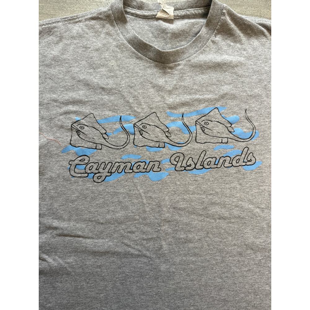 Cayman Islands Grey T-Shirt Medium Sting Rays Vintage - Picture 2 of 2
